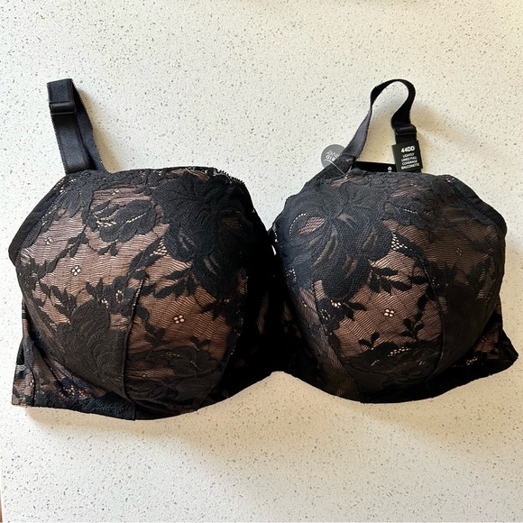 NEW Torrid Curve Bra 44DD Lightly Lined Full-Coverage Balcon Lace Straight Black - Picture 1 of 13